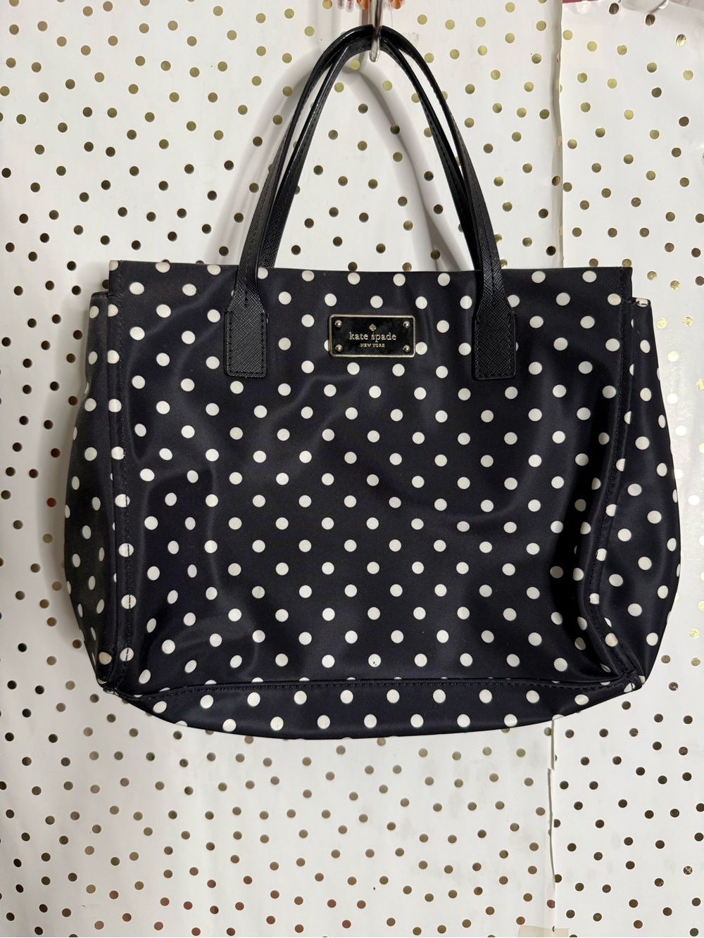 Kate Spade Black Polka Dot Tote Bag